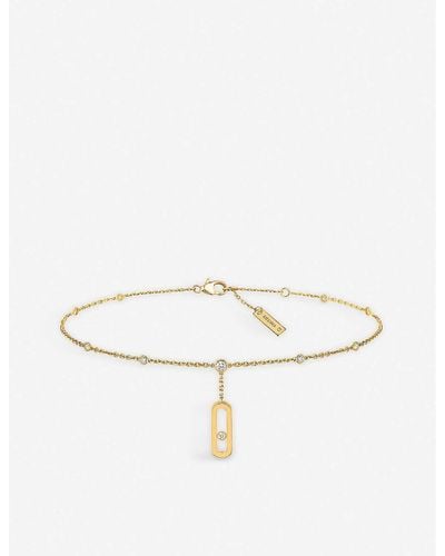 Messika Move Uno 18ct Yellow-gold And Diamond Anklet - Metallic