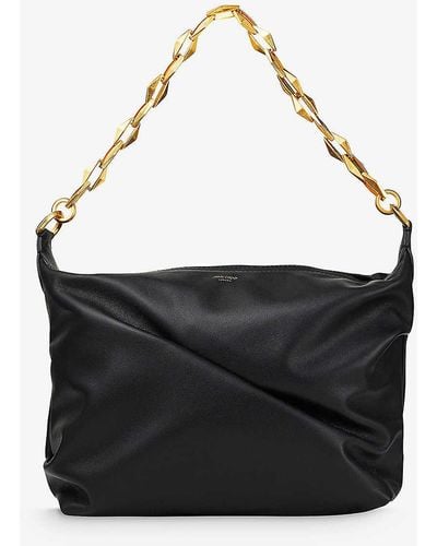 Jimmy Choo Diamond Soft Quilted Leather Hobo Bag - Black