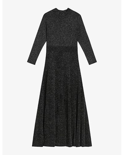 Ted Baker Kannie Metallic Stretch-knit Maxi Dress - Black