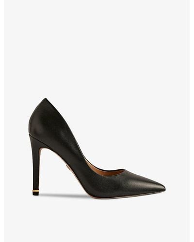Ted Baker Caaraa Embellished-heel Faux-leather Court Shoes - Black