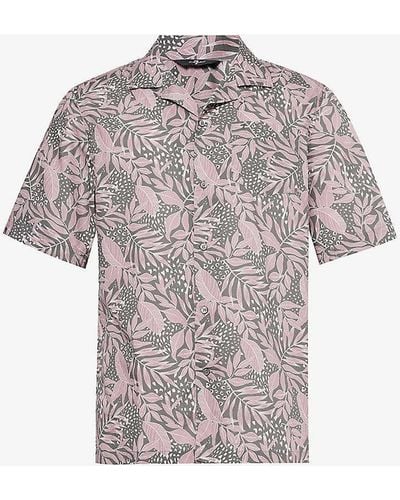 7 For All Mankind Floral-print Camp-collar Cotton Shirt - Multicolour
