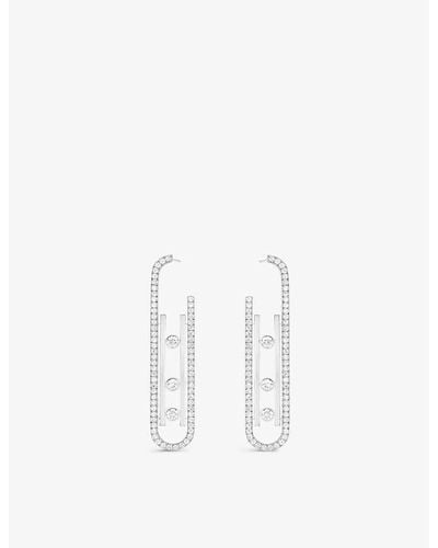 Messika Move 10th 18ct White-gold And Diamond Earrings