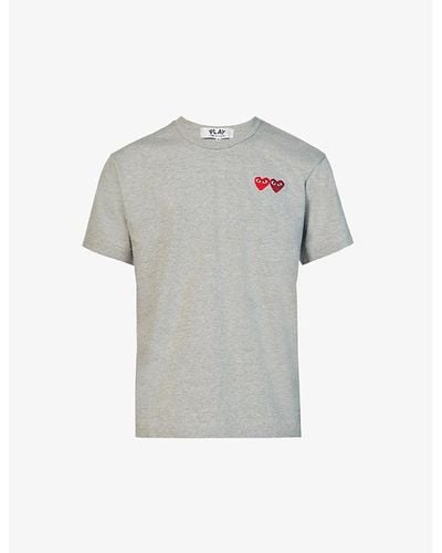 COMME DES GARÇONS PLAY Reverse-logo-print Cotton-jersey T-shirt X - Gray