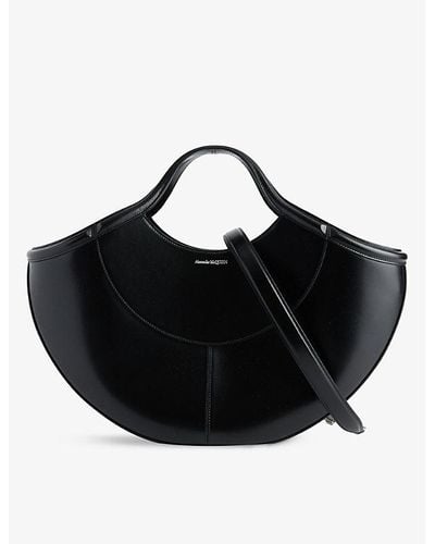 Alexander McQueen The Cove Leather Tote Bag - Black
