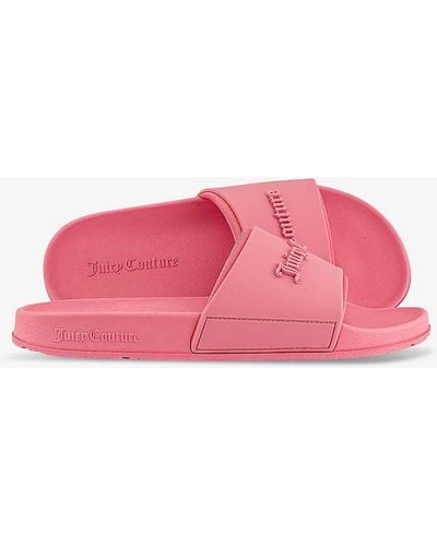 Juicy Couture Pink Lemode Breanna Logo-embossed Rubber Sliders