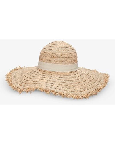 The White Company Tural Wide-brim Fringed Raffia Hat - Natural