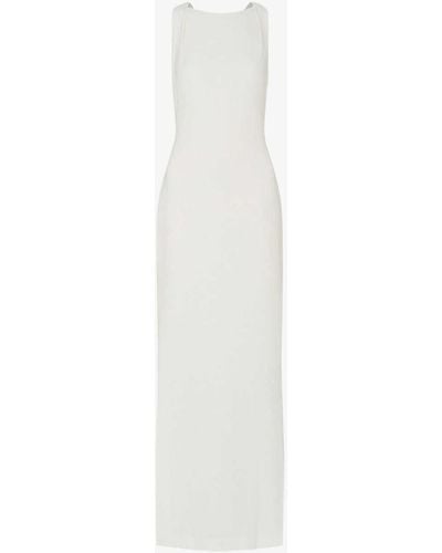 Whistles Tie Back Slim-fit Stretch-crepe Maxi Dress - White