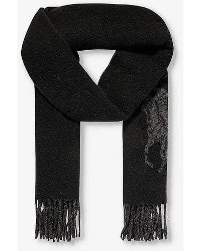 Polo Ralph Lauren Logo-motif Recycled-wool-blend Scarf - Black