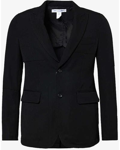 Comme des Garçons Panelled Single-breasted Wool Jacket - Black