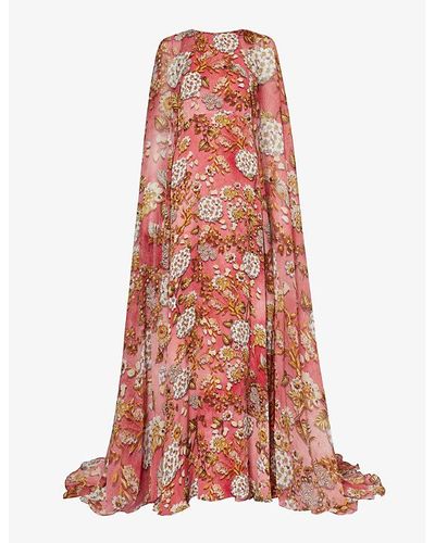 Mary Katrantzou Didion Floral-pattern Silk Maxi Dress - Red
