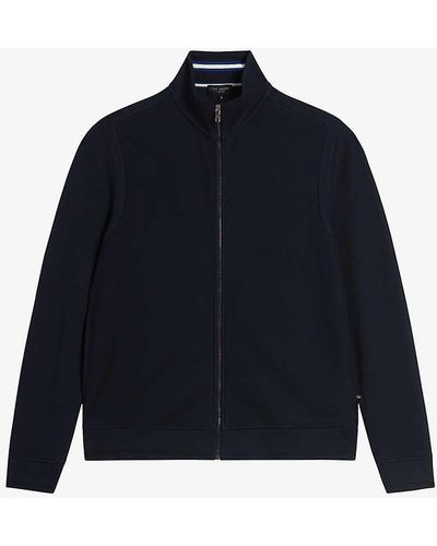 Ted Baker Phloem High-neck Zip-up Cotton Jacket - Blue