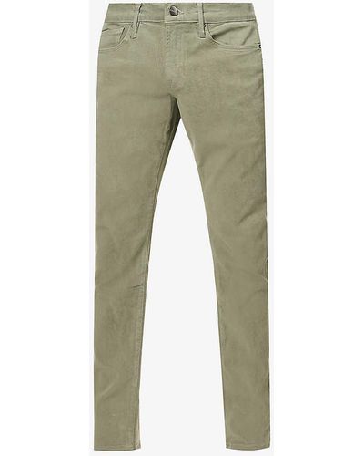 FRAME L'homme Slim-fit Straight-leg Stretch-woven Trousers - Green