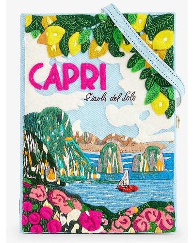 Olympia Le-Tan Capri Cotton, Wool And Silk-blend Clutch Bag - White