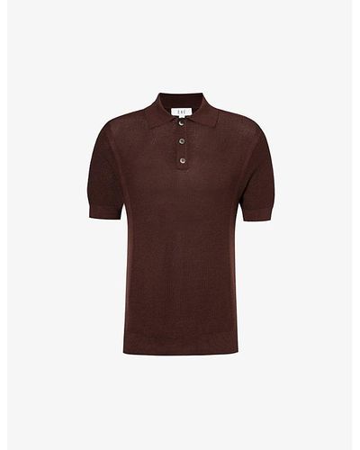 CHE Marley Short-sleeved Woven-blend Polo Shirt - Brown