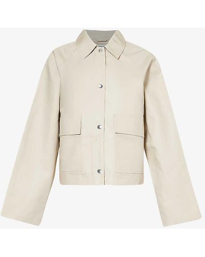 Totême Raglan-sleeve Boxy-fit Organic-cotton Jacket - White