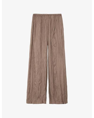 JOSEPH Thoresby Wide-leg Relaxed-fit Silk-habotai Pants - Brown