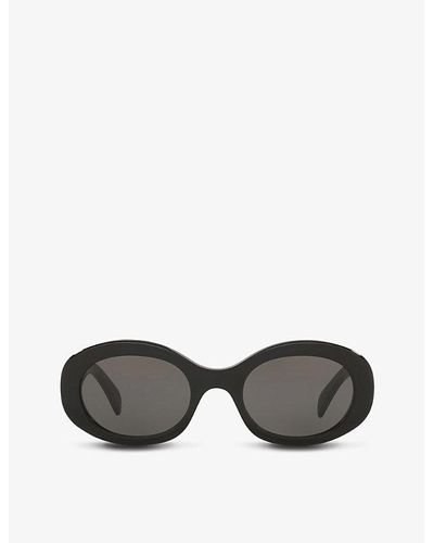 Celine Cl40194u Oval-frame Acetate Sunglasses - Black