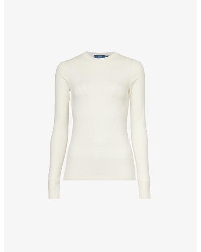Polo Ralph Lauren Slim-fit Round-neck Stretch-jersey Top - White