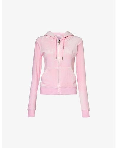 Juicy Couture Robertson Logo-embroidered Velour Hoody - Pink