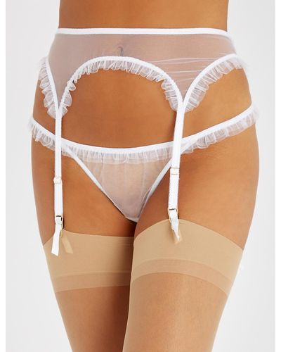 Myla Duchy Street Mesh Suspender Belt - White