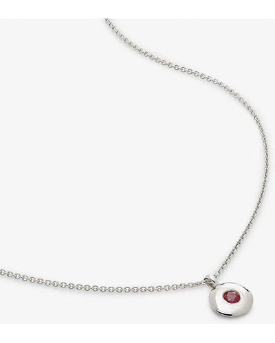 Monica Vinader July Birthstone Sterling-silver Necklace - White