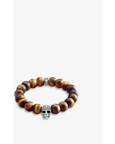 Thomas Sabo Power Sterling Silver And Tiger's Eye Beaded Bracelet - Brown