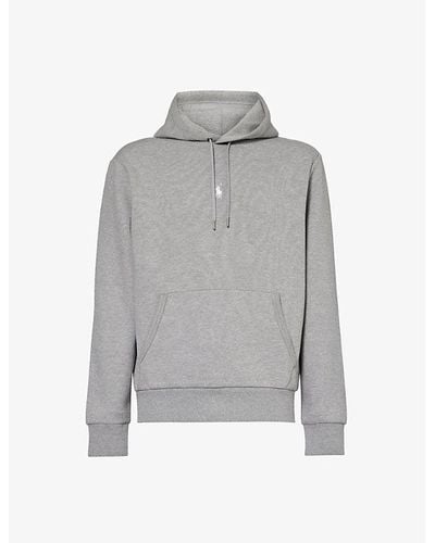 Polo Ralph Lauren Brand-embroidered Cotton And Recycled-polyester Hoody - Grey