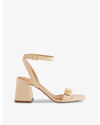 Ted Baker Milliiy Coin-embellished Heeled Leather Sandals - White