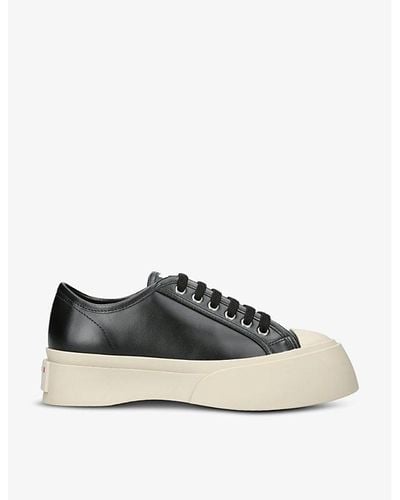 Marni Pablo Platform-sole Leather Low-top Sneakers - Black