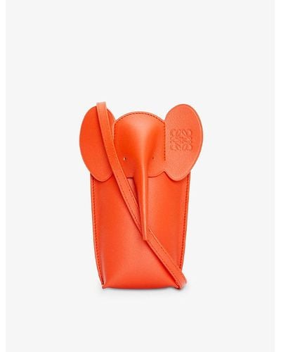 Loewe Elephant Leather Cross-body Bag - Orange
