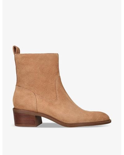 Dolce Vita Bili Paneled Suede Heeled Ankle Boots - Brown