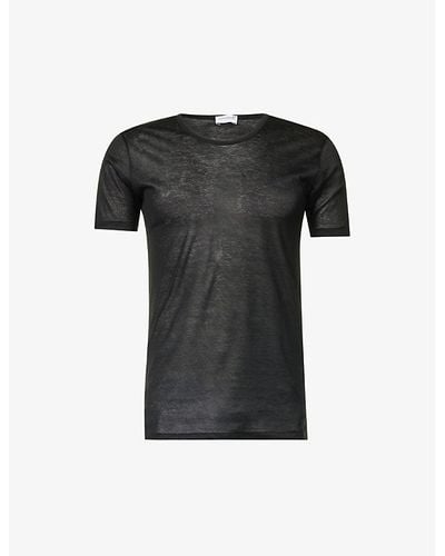 Zimmerli Royal Classic Semi-sheer Cotton-jersey T-shirt X - Black