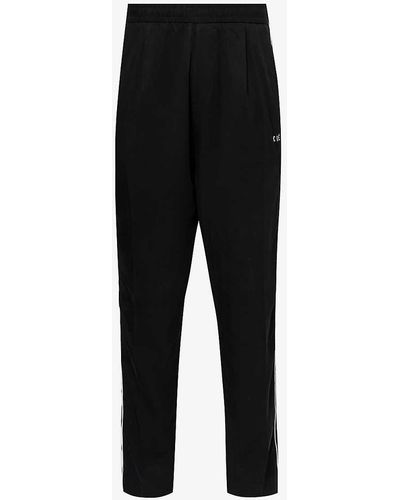 CHE Western Twill-textured Tapered-leg Regular-fit Woven Trousers - Black