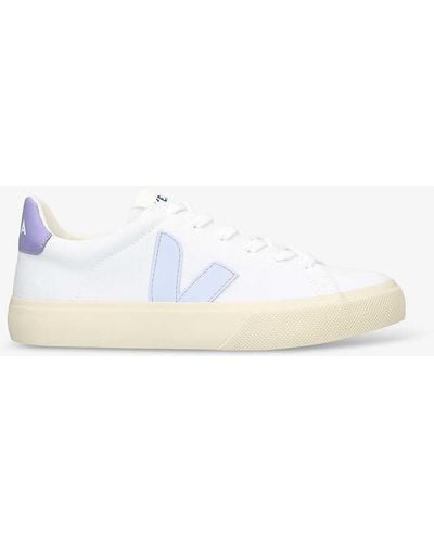 Veja Campo Logo-embroidered Canvas Low-top Trainers - Blue
