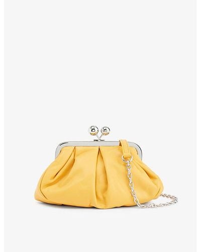 Weekend by Maxmara Pasticcino Leather Clutch Bag - Yellow