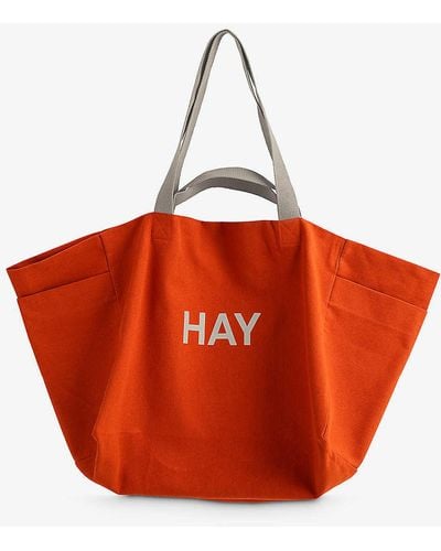 Hay Weekend Bag No 2 Organic-cotton Tote Bag - Red