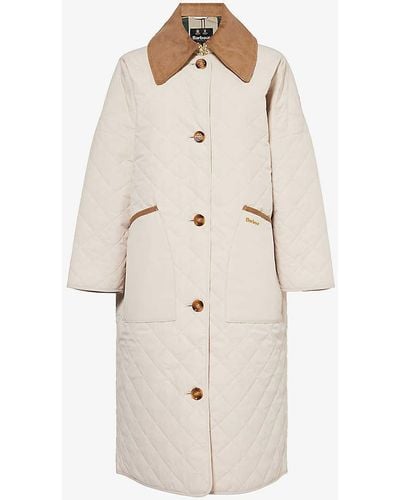 Barbour Lockton Quilted Padded Shell Coat - White
