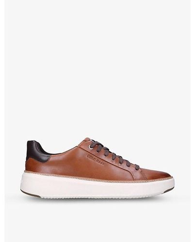 Cole Haan Grandprø Topspin Leather Sneakers - Brown