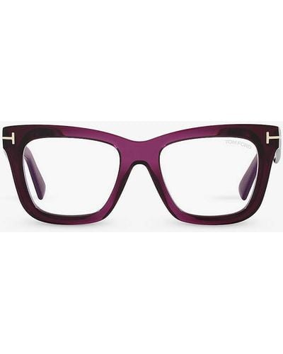 Tom Ford Tr001664 Ft5881-b Square-frame Acetate Glasses - Multicolour