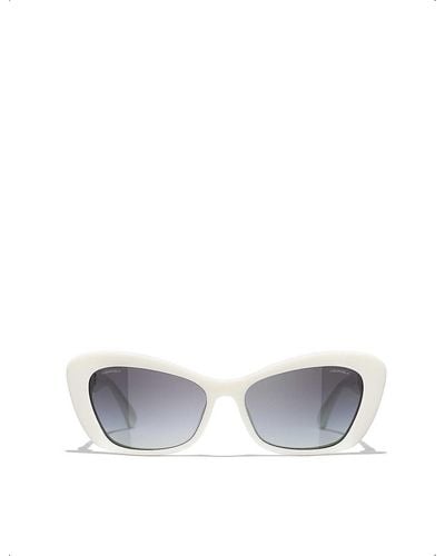 Chanel Cat Eye Sunglasses - White