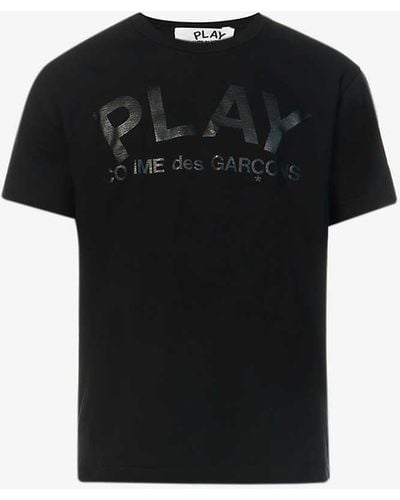 COMME DES GARÇONS PLAY Reverse Logo-print Cotton-jersey T-shirt X - Black