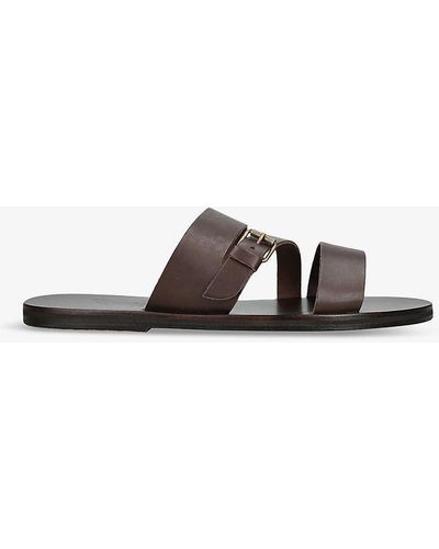 Ancient Greek Sandals Ifilis Buckle-strap Leather Sandals - White