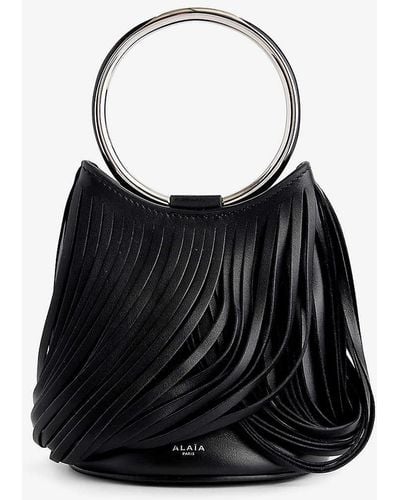Alaïa Ring Mini Tassel-trim Leather Bag - Black