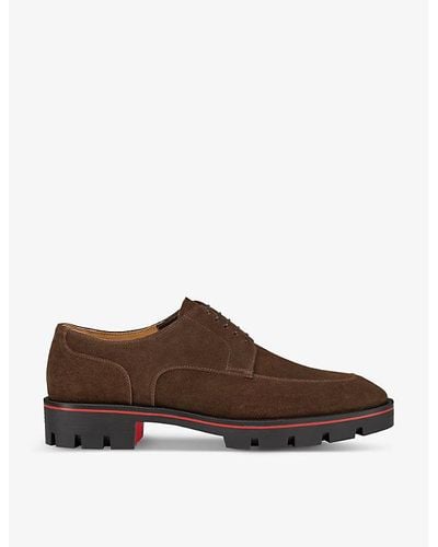 Christian Louboutin Davisol Leather Derby Shoes - Brown