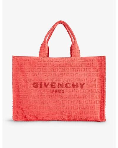 Givenchy G-tote Branded Cotton-blend Terry Towelling Tote Bag - Red