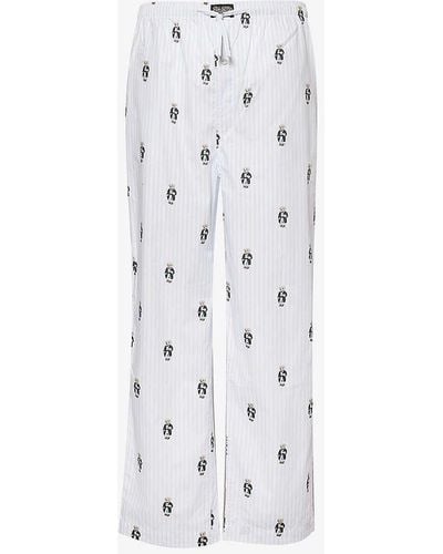 Polo Ralph Lauren Logo-patch Regular-fit Cotton Pyjamas Bottoms - White
