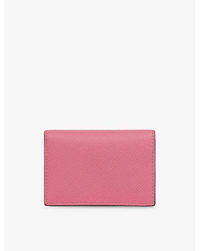 Smythson 4 Card Slot Wallet with Coin Case in Ludlow