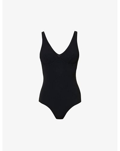 Jets by Jessika Allen Jetset V-neck Stretch Recycled-nylon Swimsuit - Black