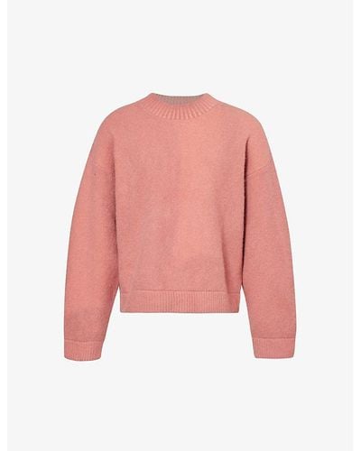 Represent Sprayed Horizons Brushed-texture Alpaca Wool-blend Knitted Sweater X - Pink