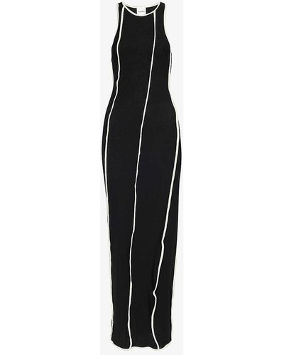 Nanushka Wanda Semi-sheer Woven Maxi Dress - Black
